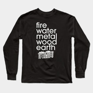 INTERTWINED FIRE,WATER,WOOD,METAL,EARTH (BLACK) Long Sleeve T-Shirt